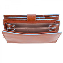 Load image into Gallery viewer, Blue Square - Women’s 3/4 Length Wallet with Coin Case and Credit Cards (5884421406884) (5942562717860)