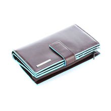 Load image into Gallery viewer, Blue Square - Women’s 3/4 Length Wallet with Coin Case and Credit Cards (5884421406884) (5942562717860)