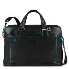 Load image into Gallery viewer, Piquadro Computer portfolio briefcase with iPad® compartment Blue Square (5884337750180)
