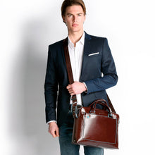 Load image into Gallery viewer, Piquadro Computer portfolio briefcase with iPad® compartment Blue Square (5884337750180)