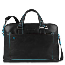 Load image into Gallery viewer, Piquadro Computer portfolio briefcase with iPad® compartment Blue Square (5884337750180)
