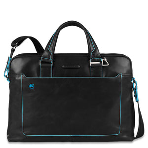 Piquadro Computer portfolio briefcase with iPad® compartment Blue Square (5884337750180)