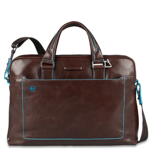 Piquadro Computer portfolio briefcase with iPad® compartment Blue Square (5884337750180)